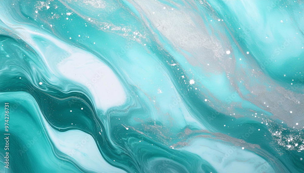 Fototapeta premium Tło abstrakcyjne do projektu, tekstura marmuru, zielony kolor, wzór w kształcie fal, tapeta