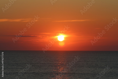 Landscape with sunrise over the sea