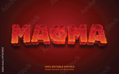 Magma editable 3D text style effect	