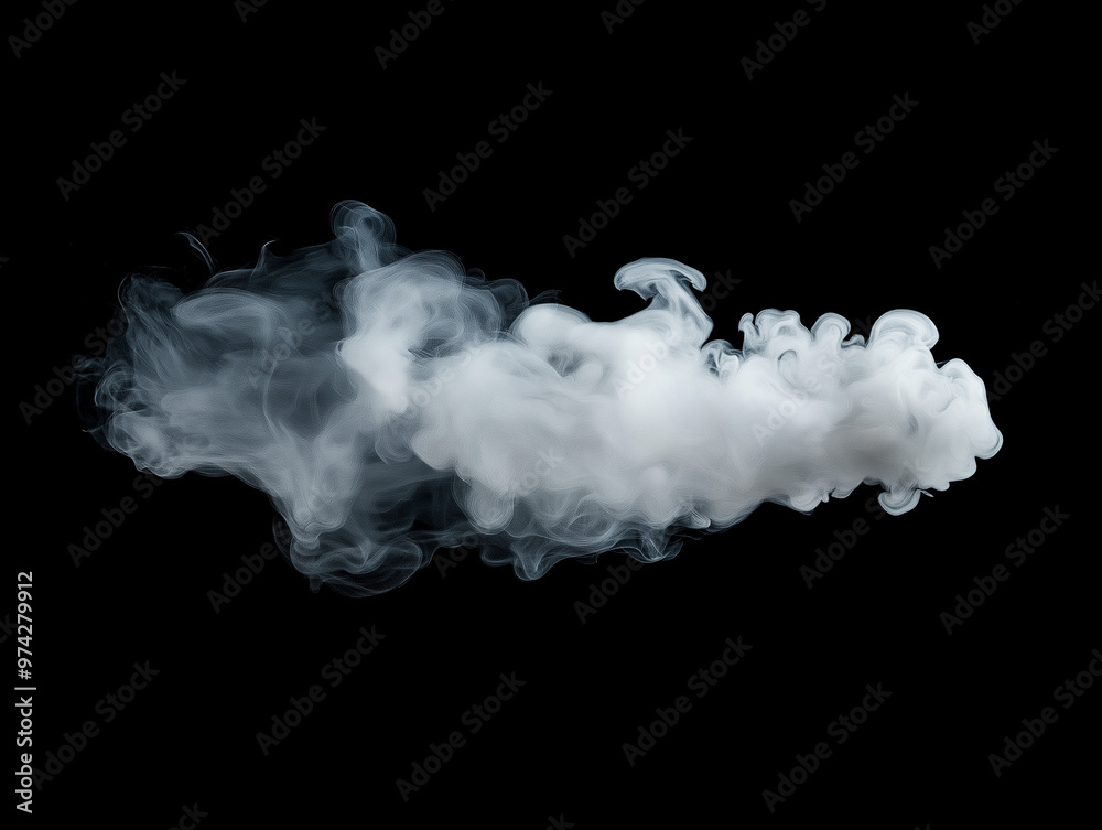 Isolated Dry Ice Smoke Cloud with Swirling White Vapors, Perfect for Creating Atmospheric Scenes with Elements of Fog, Mist, and Light. Black Background Isolated Dry Ice Smoke Cloud with Swirling White Vapors, Perfect for Creating Atmospheric Scenes with Elements of Fog, Mist, and Light. Black Background