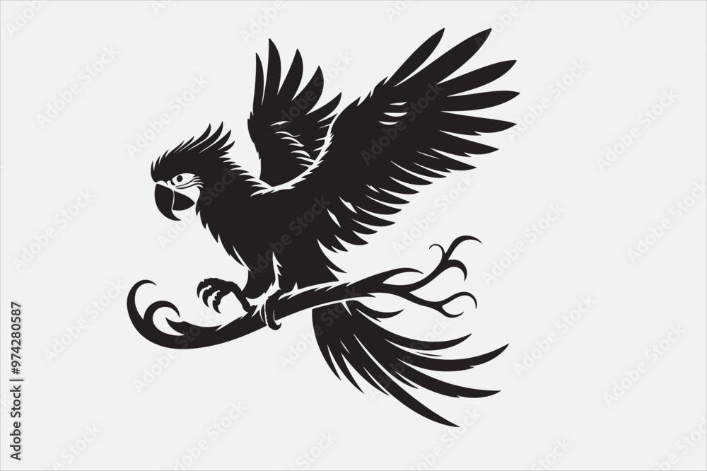 Obraz premium A beautiful cuie Parrot silhouette design.