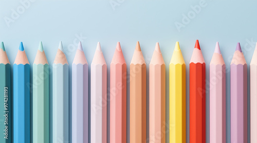 color pencils isolated on white background. colorful pencils