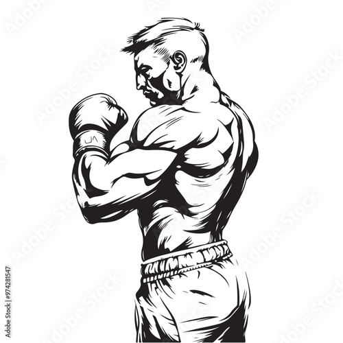  Boxing Uppercut Stock Vectors and Vector Art on white background