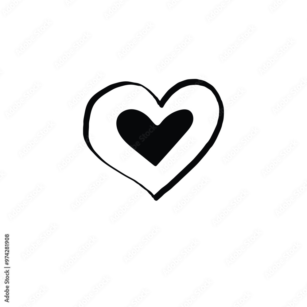 Hand-Drawn Heart vector icon Hand-Drawn Heart vector icon