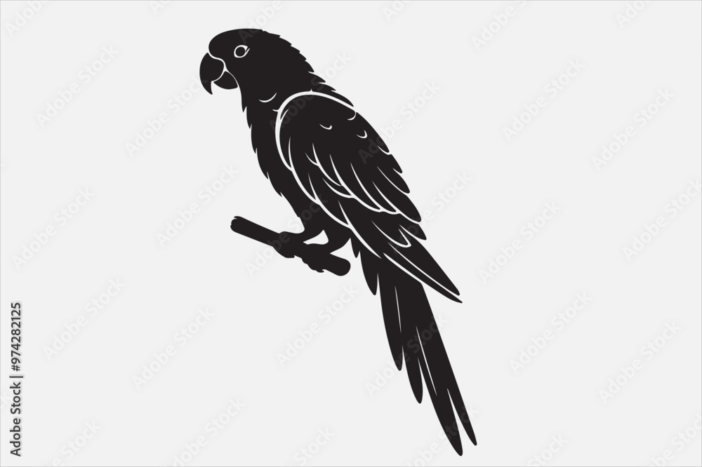 Fototapeta premium A beautiful cuie Parrot silhouette design.