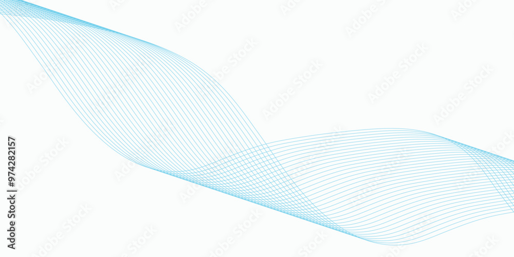 Abstract blue smooth waves on white background.Vector illustration. Abstract blue smooth waves on white background.Vector illustration.