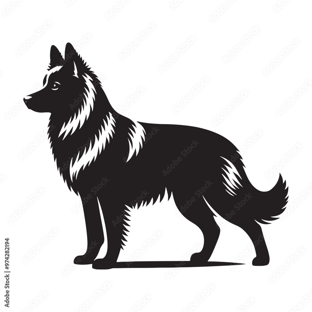 Naklejka premium Detailed dog silhouette for unique design and media work - Dog illustration - minimallest dog vector