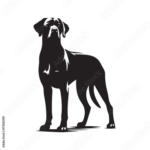 Minimalistic dog silhouette for modern creative projects - Dog illustration - minimallest dog vector
