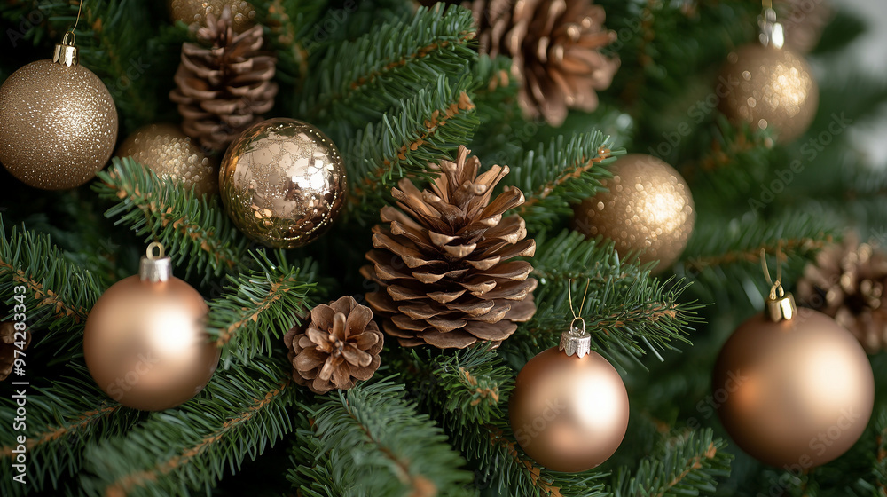 christmas tree decorations with balls and cones christmas tree decorations with balls and cones