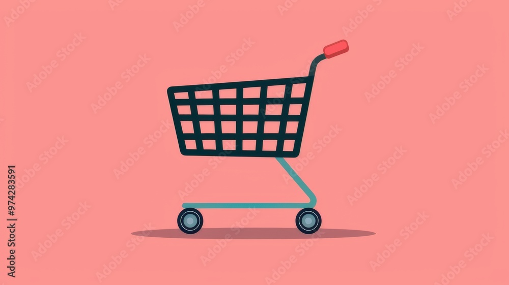 Minimalist Shopping Cart Illustration Representing Online Shopping and E-commerce Platforms for Seamless Product Purchases and Retail Experiences Minimalist Shopping Cart Illustration Representing Online Shopping and E-commerce Platforms for Seamless Product Purchases and Retail Experiences