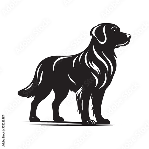 Detailed dog silhouette for versatile design purposes - Dog illustration - minimallest dog vector
