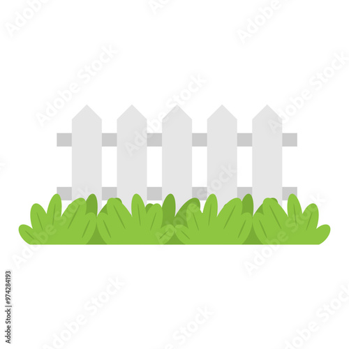 Wooden fence with grass