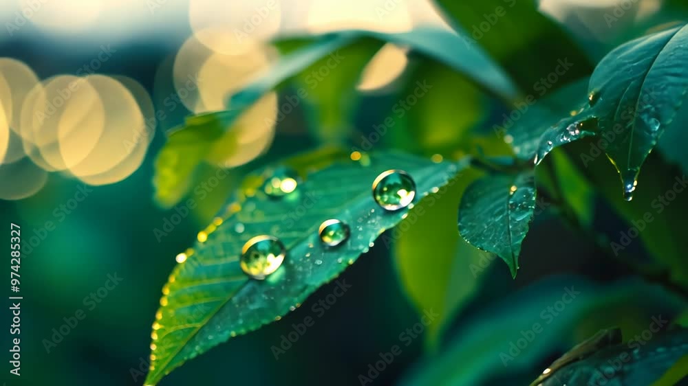Dew Drops on a Leaf Dew Drops on a Leaf