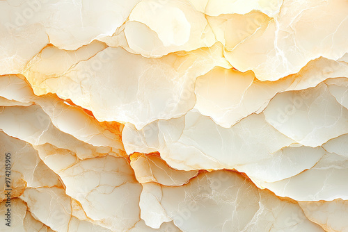 Old white cracked wall with orange veins. Created with Ai