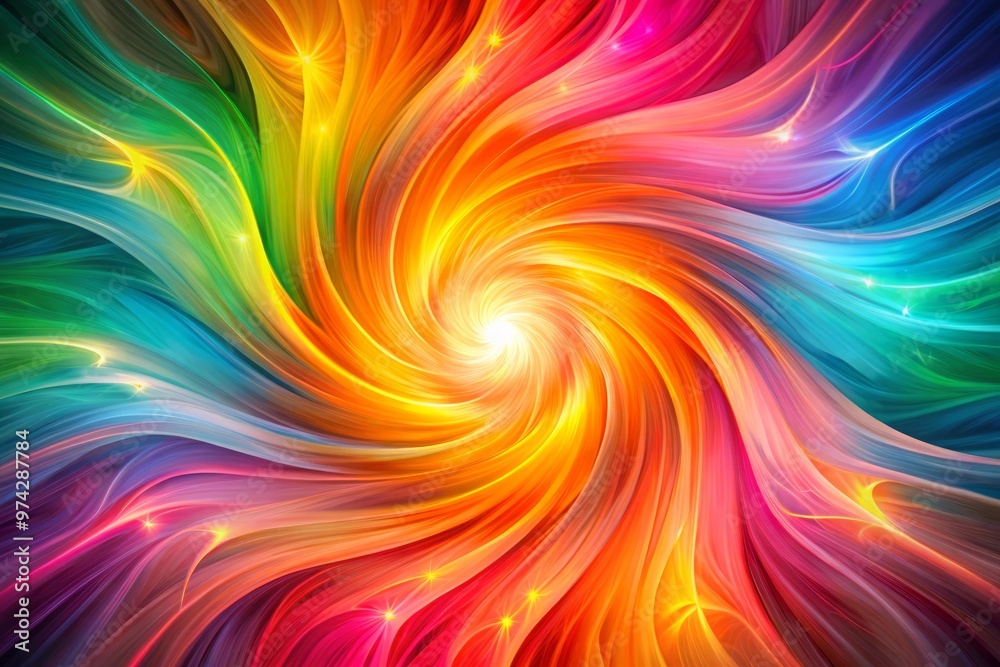 Vibrant hues of pink, orange, yellow, green, and blue swirl together in an abstract explosion of color, radiating Vibrant hues of pink, orange, yellow, green, and blue swirl together in an abstract explosion of color, radiating