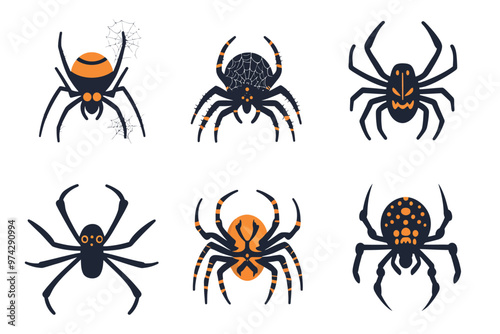 Set of Halloween spiders