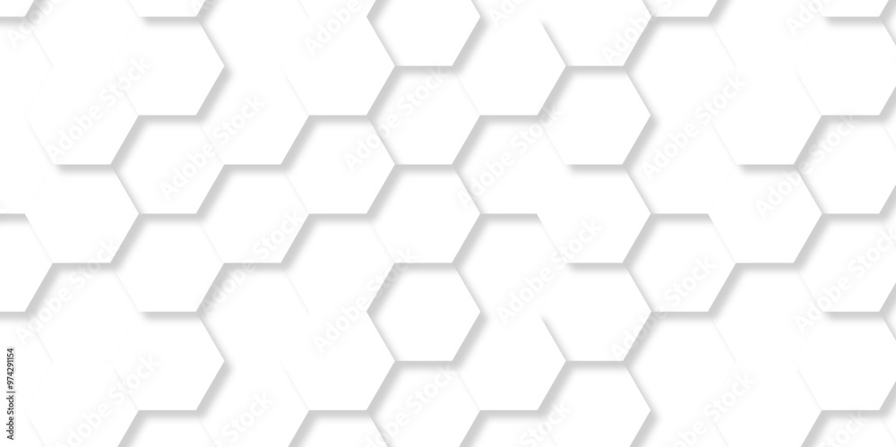 Vector abstract 3d white hexagon realistic mesh cell honeycomb texture. geometric white grid emboss hexagonal background. luxury emboss honeycomb white pattern shadow polygonal square web connection. Vector abstract 3d white hexagon realistic mesh cell honeycomb texture. geometric white grid emboss hexagonal background. luxury emboss honeycomb white pattern shadow polygonal square web connection.