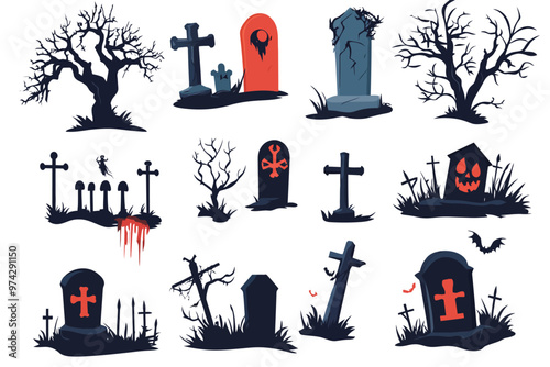 Halloween graves cemetery