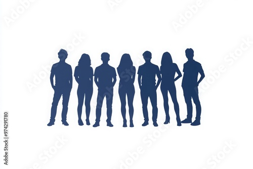 Silhouettes of a Group of Friends