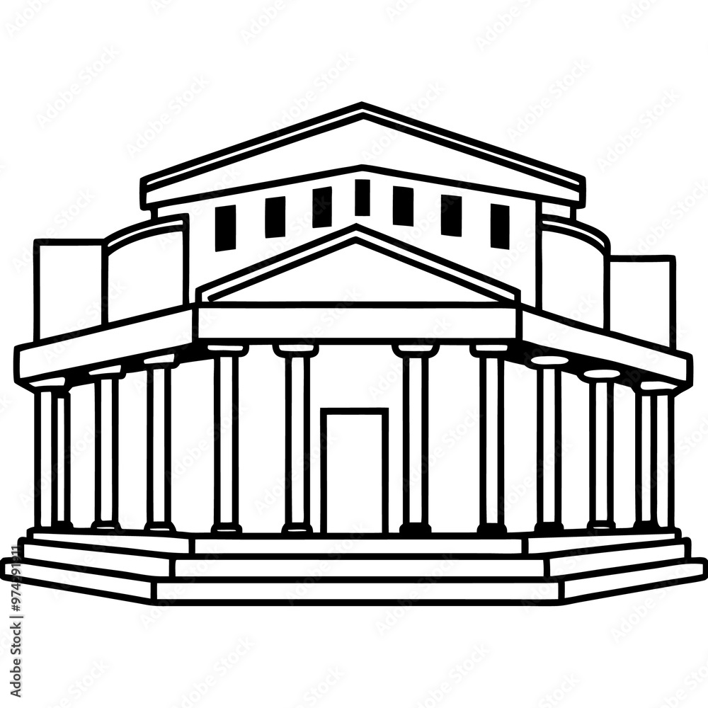theater outline coloring book page line art drawing theater outline coloring book page line art drawing