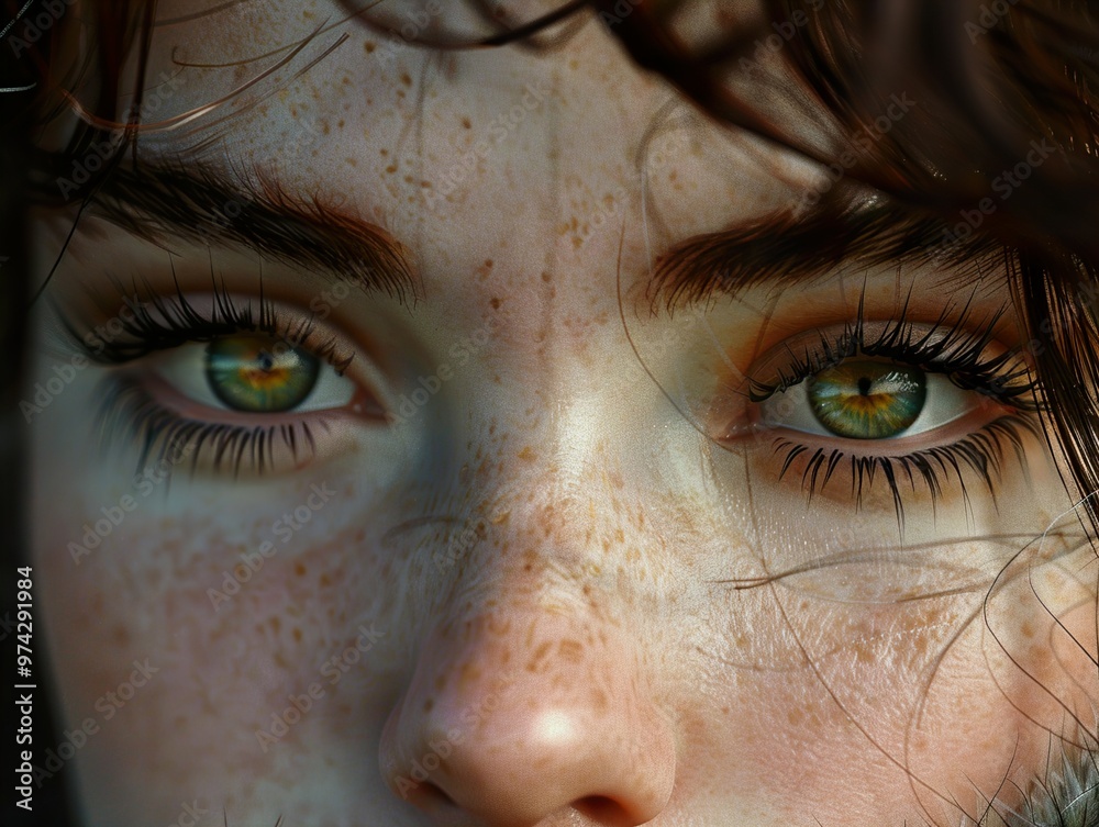 Intense Gaze: Close-Up Portrait of a Woman's Eyes Intense Gaze: Close-Up Portrait of a Woman's Eyes