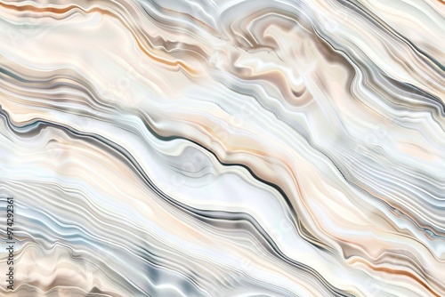 A digital illustration featuring a swirling abstract marble texture in various shades of white, gray, brown, and beige.