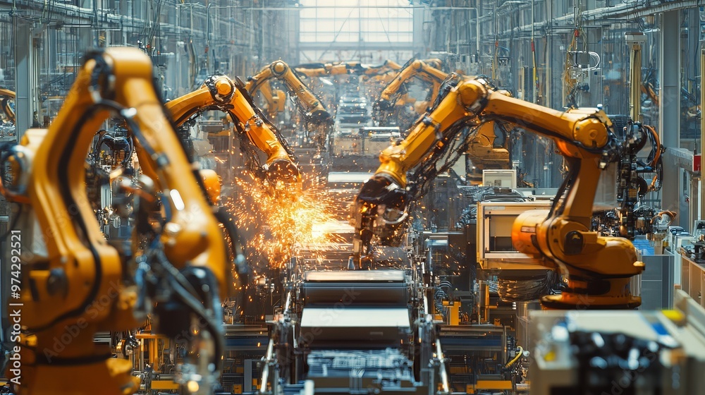 Smart factories use AI and robots to automate tasks and improve efficiency. These factories are part of the fourth industrial revolution, which is driven by digital technology. Smart factories use AI and robots to automate tasks and improve efficiency. These factories are part of the fourth industrial revolution, which is driven by digital technology.