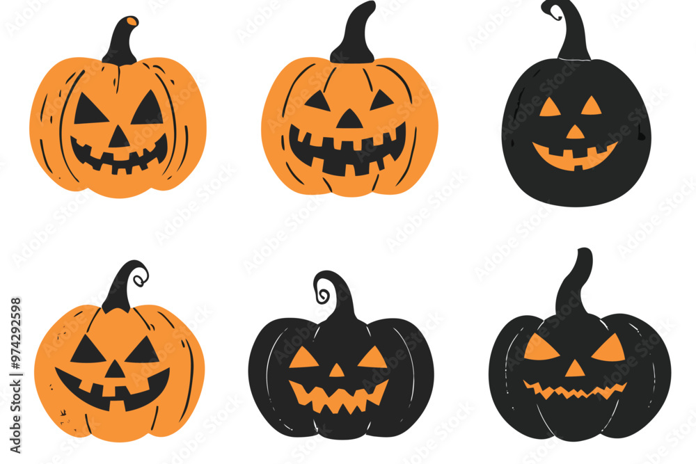 Set of Halloween Pumpkins Set of Halloween Pumpkins