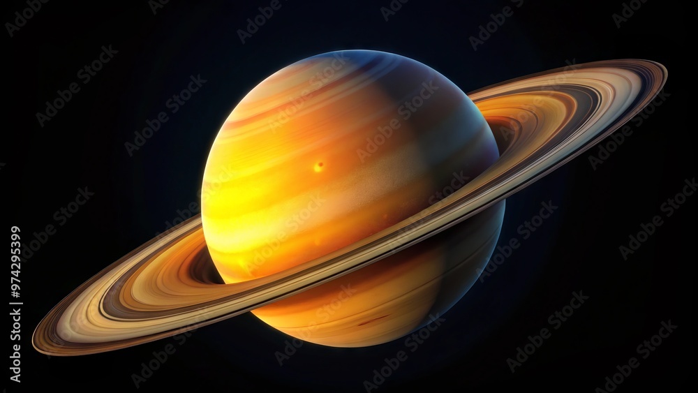 Vibrant orange and yellow hues dance across Saturn's atmosphere, surrounded by stunning ring systems, set against a Vibrant orange and yellow hues dance across Saturn's atmosphere, surrounded by stunning ring systems, set against a