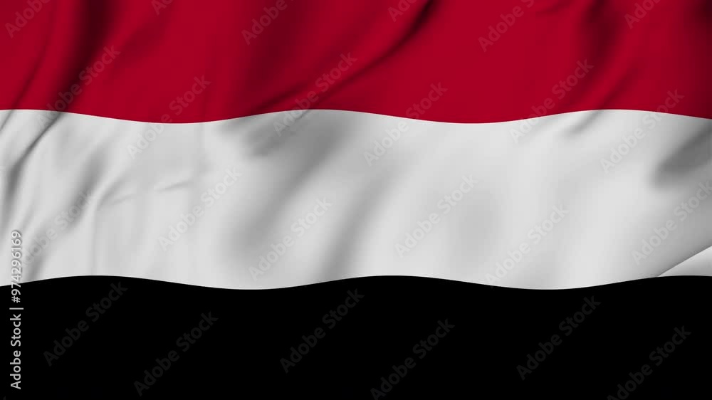 A beautiful view of the Yemen flag video. 3d flag-waving video. Yemen flag 4K resolution. A beautiful view of the Yemen flag video. 3d flag-waving video. Yemen flag 4K resolution.