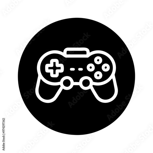 Vector icon of a gamepad on a black background with copy space
