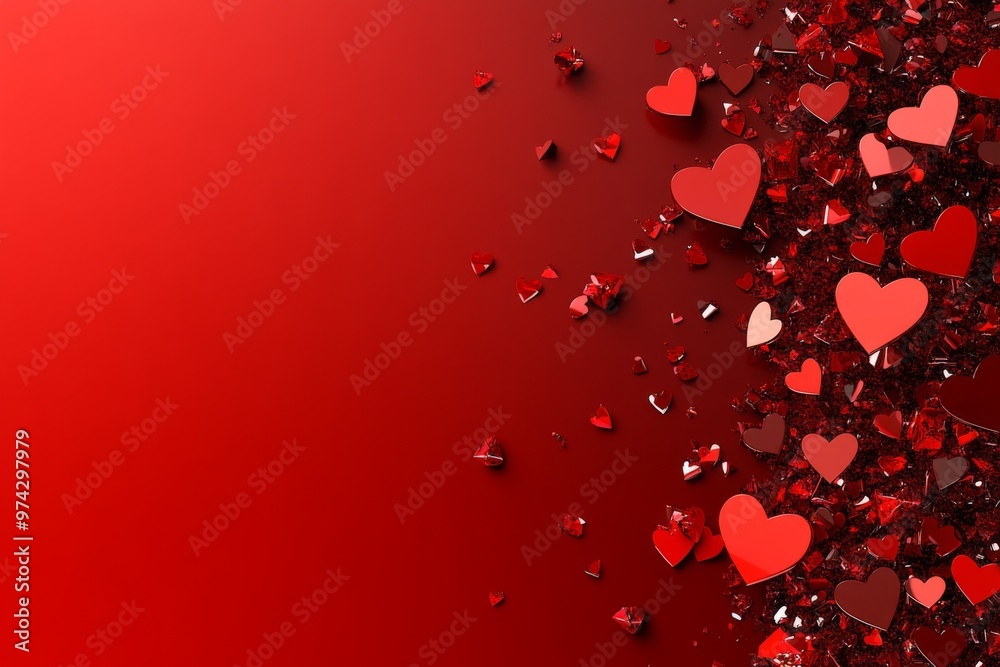 This vibrant image features red and black heart shapes scattered dynamically on a gradient red background, symbolizing love, passion, and emotional intensity. This vibrant image features red and black heart shapes scattered dynamically on a gradient red background, symbolizing love, passion, and emotional intensity.