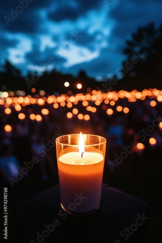 A candlelight vigil held in the evening features hundreds of glowing candles