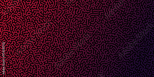 Abstract Reaction-diffusion or Turing pattern natural texture in coral red gradient colour scheme. Linear design with biological shapes. Organic lines in memphis. abstract turing organic wallpaper. 