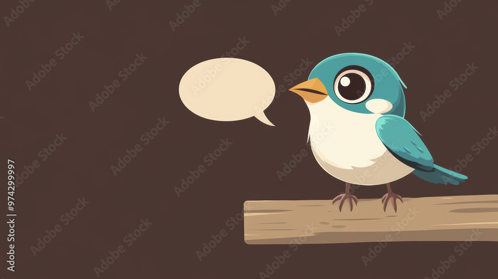 Cute Bird Speech Bubble. Cute Bird Speech Bubble.