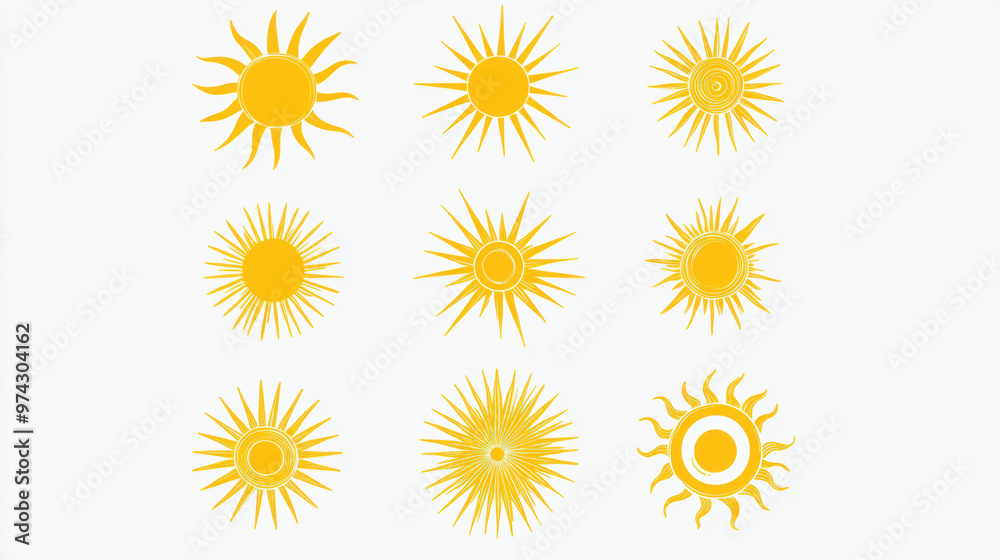 Sun Icons Set. Sun Icons Set.