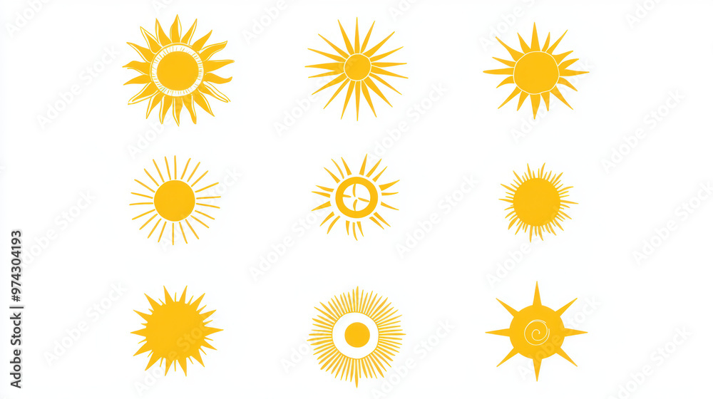 Sun Icons Set. Sun Icons Set.