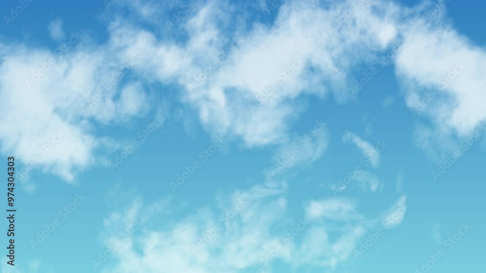 A breathtaking descent from the deep blue sky through layers of soft, wispy clouds with sunlight breaking through.