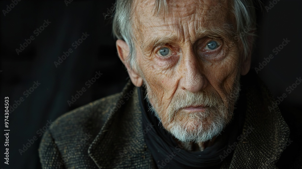Portrait of an Elderly Man with Pensive Expression Portrait of an Elderly Man with Pensive Expression