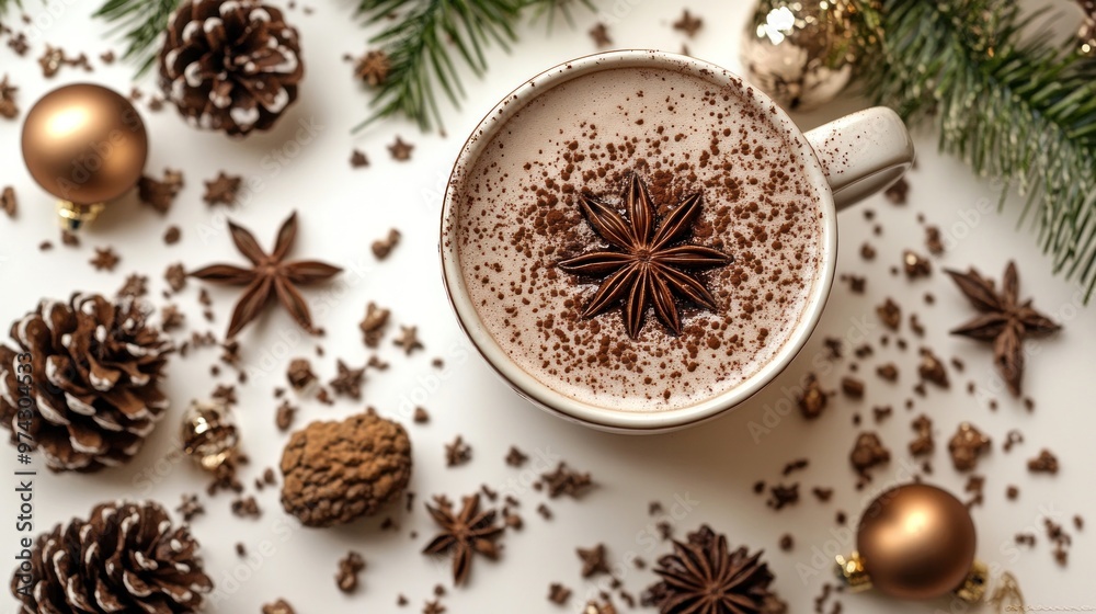 Cozy Winter Drink with Star Anise and Cocoa