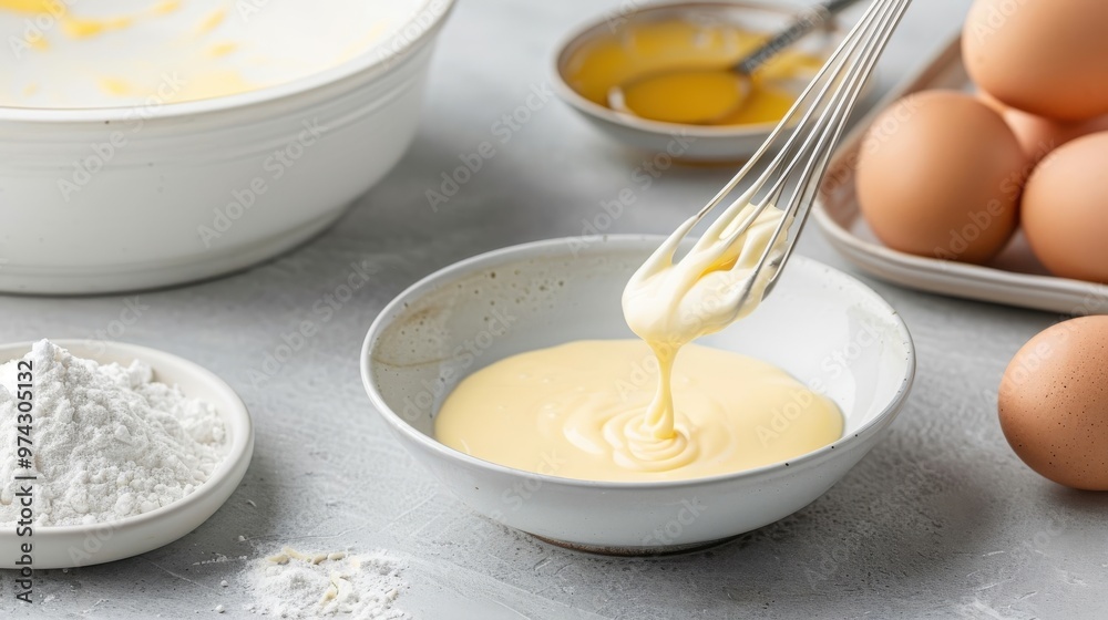 Step-by-step collage of making hollandaise sauce. Step-by-step collage of making hollandaise sauce.