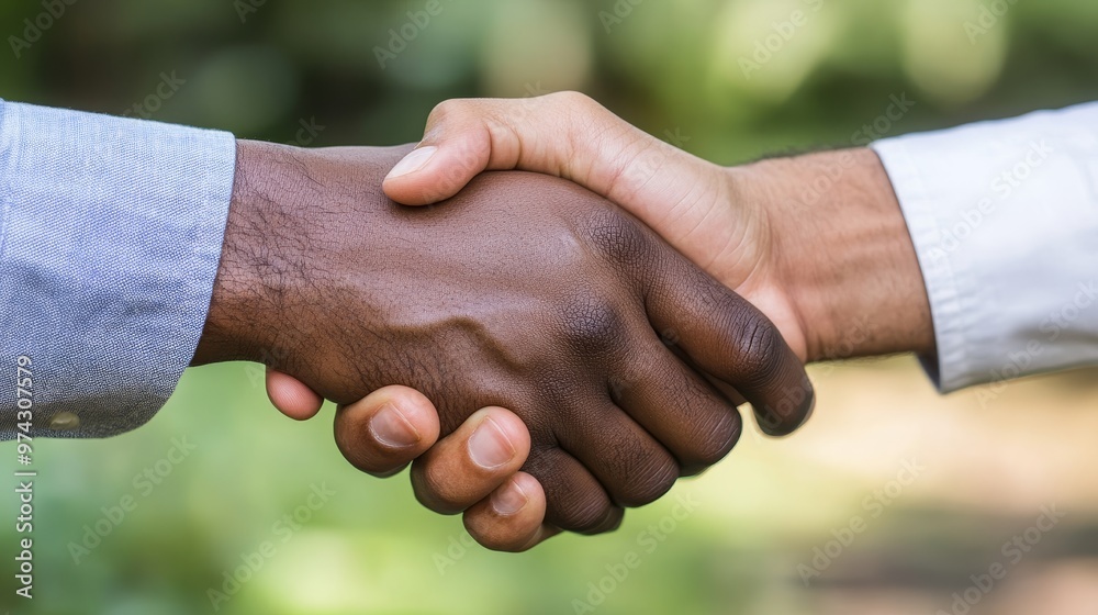Inclusive Teamwork: Friendly Handshake Between Diverse Colleagues in Professional Setting Inclusive Teamwork: Friendly Handshake Between Diverse Colleagues in Professional Setting