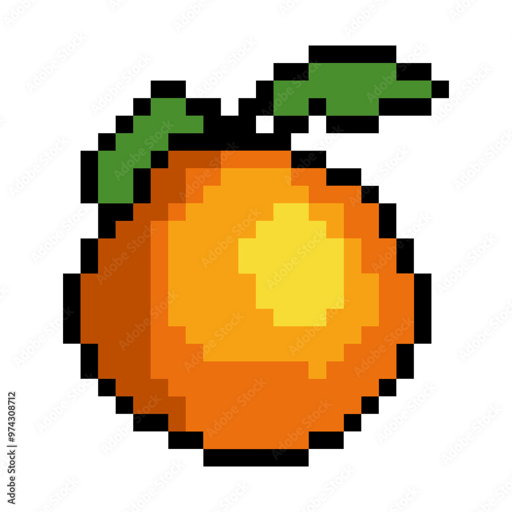 Orange Fruit Pixel Art Orange Fruit Pixel Art