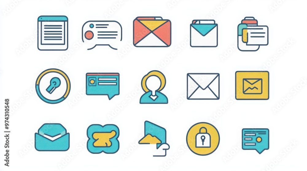 Business Connection Tools thin line icon set. Containing online networking, email outreach, business card, phone call, LinkedIn profile, CRM, virtual event, professional app Business Connection Tools thin line icon set. Containing online networking, email outreach, business card, phone call, LinkedIn profile, CRM, virtual event, professional app