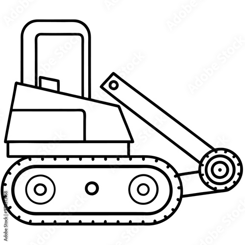 trencher machine outline coloring book page line art drawing