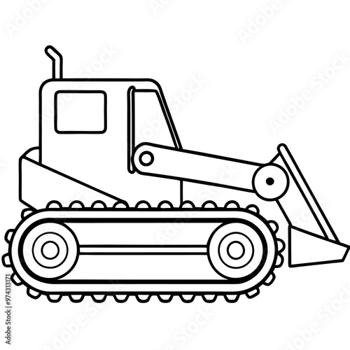 trencher machine outline coloring book page line art drawing