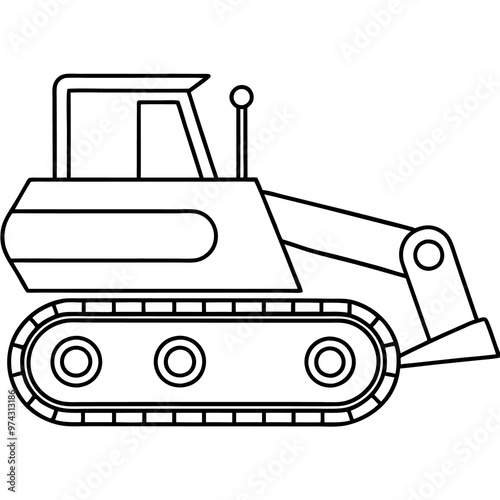 trencher machine outline coloring book page line art drawing