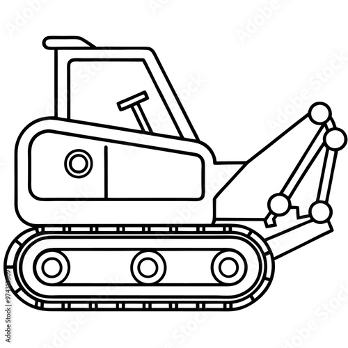 trencher machine outline coloring book page line art drawing
