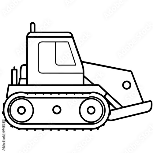 trencher machine outline coloring book page line art drawing