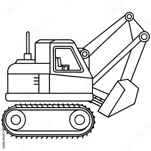 trencher machine outline coloring book page line art drawing